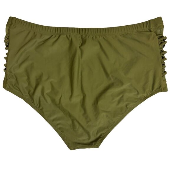 Olive Green Plus Size High-Waisted Bikini Bottoms - Size 3XL - NWOT - Picture 2 of 7